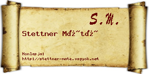 Stettner Máté névjegykártya